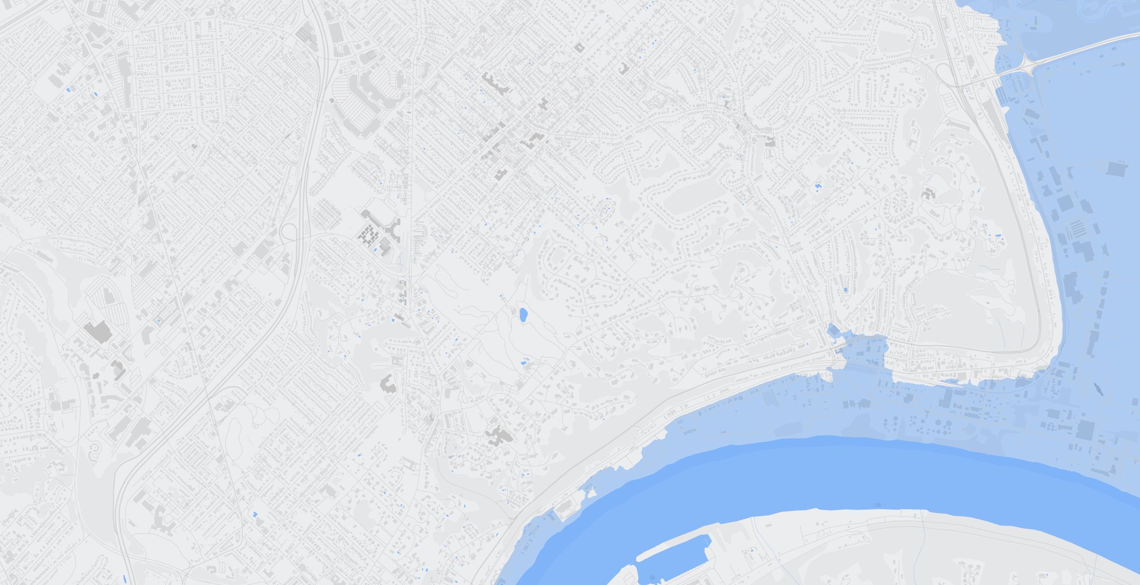 A map of an urban area with flooding near a river. From a power station in the flood zone arrows are pointing to a cell tower, a water treatment facility and a hospital, indicating cascading disruptions caused by flooding even where the water doesnt't reach.
